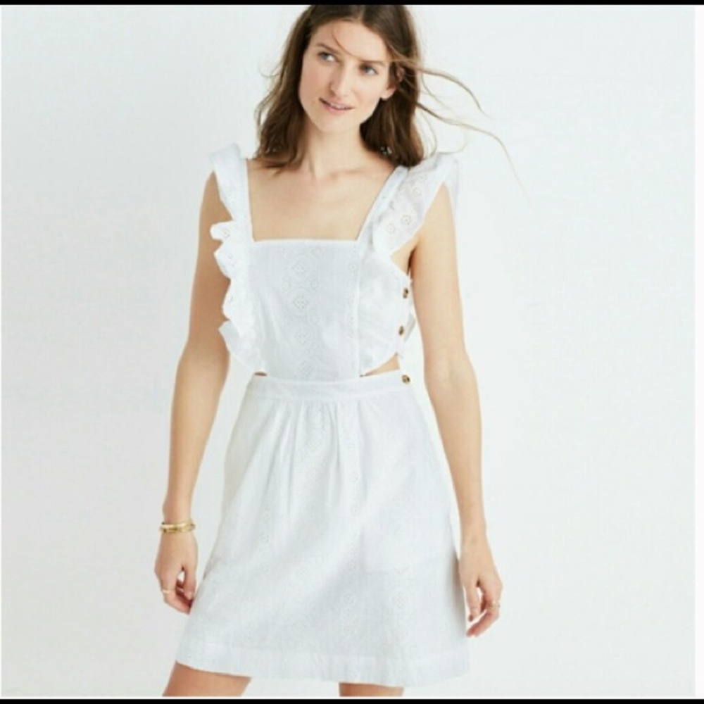 Madewell Leilani Eyelet Apron Dress